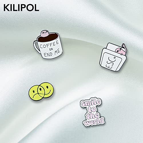 image for KILIPOL 20 PCS Mixed Enamel Brooch Pins Bulk Set | Decoration Lapel Pi