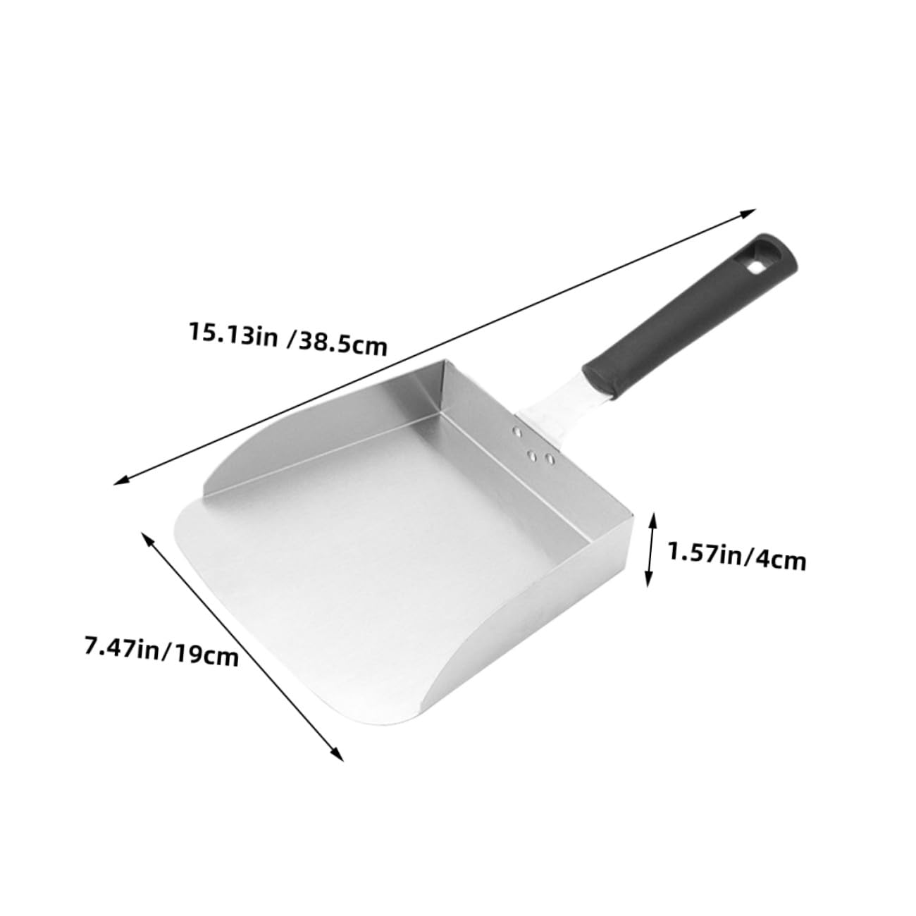 STOBAZA Pala Segura y Fácil de Limpiar Diseño Ergonómico de Acero Inoxidable para Comida para Cocina Doméstica y Bares