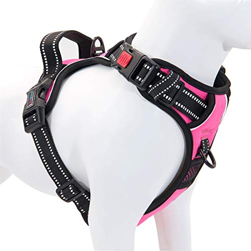 PHOEPET Reflective Dog Harness Large Breed Adjustable No Pull Vest with with Handle