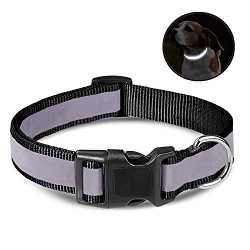 Oeyliz Reflective Dog Collar with Buckle Adjustable Safety Nylon Collars for Dogs (5/8
