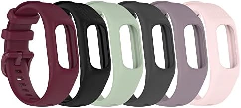 (6-Pack) Straps Compatible with Garmin Vivosmart 5 Strap, Soft Silicone Sport Wristband Replacement Arm Band for Vivosmart 5 Fitness Tracker