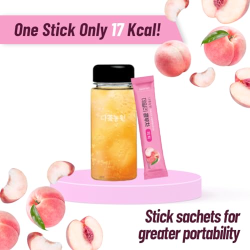 KAYFOOD Garden Daily Kombucha Tea Powdered Mix, Probiotics & Prebiotics, 20 Sticks with Bottle (3.52oz), Zero Sugar, Diet Beverage, Healthy Fermented Drinks Korea (Peach, Reusable Bottle Set)