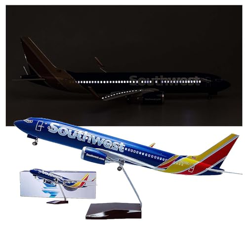 WOGYOZKA Southwest Airlines Flugzeug B737-800 Druckguss-Flugzeugmodellbausatz - Maßstab 1/85, 18,5 Zoll, Realistisches Düsenflugzeugdisplay Mit Sockel(Upgrade)