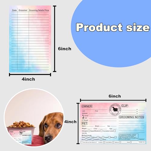 Cat Dog Pet Grooming Information Cards 8x5 inch Groomer Client Profile Service Record Clip Card Business Data Client Page Cards for Professional Pet Groomers, Kennel Care 50 Pack - Image 3