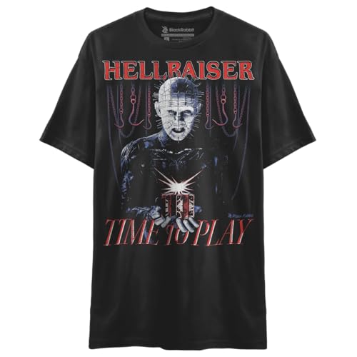 Black Rabbit Hellraiser Pinhead Time to Play Retro Horror Unisex Classic T-Shirt (Soft Premium Tee - Black, Medium)