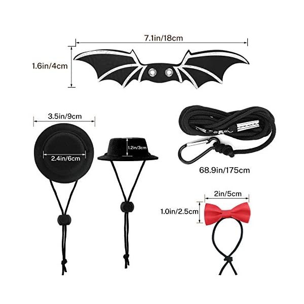 Vavopaw bearded dragon lizard leash harness (s/m/l 3 pack), adjustable leash bat wings costume accessories with hat & bow tie collar for lizard reptile, gecko, iguanas, amphibians & small animals - image 9