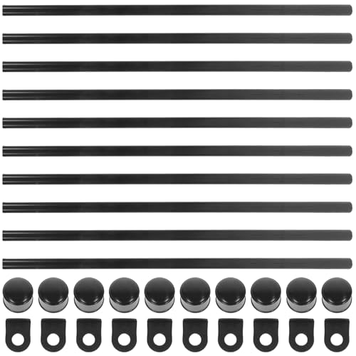 Ensemble 10 pièces CORHAD support à affiches en ABS noir, barres de suspension murales 33 cm