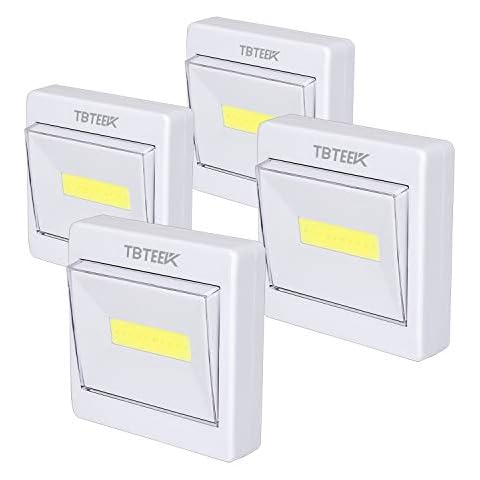 TBTeek Closet Light, Super Bright, Battery Operated, Stick Anywhere, 200 LM Cob Led Lamp, Light Switch Nightlight, Tap Lights for Closet, Shed, Attic, Emergency (4 Pack) Cover