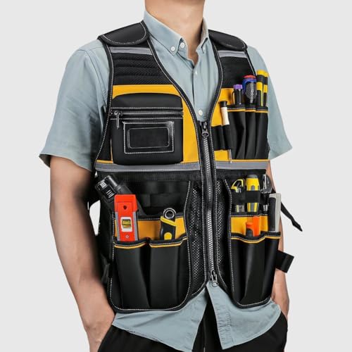 Gilet à outils réglable et organisateur de gilet multifonctionnel