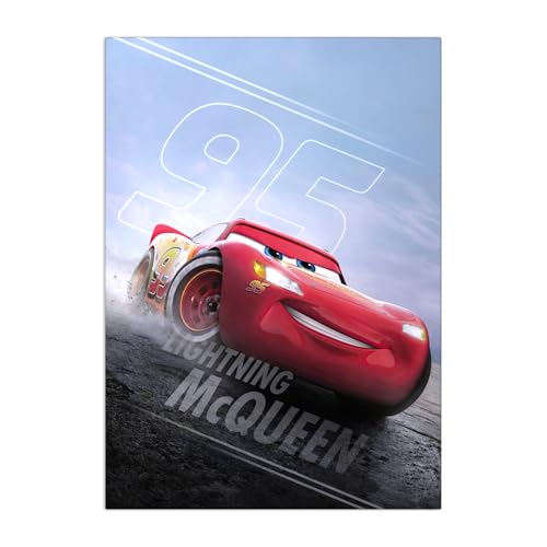 Idée Cadeau Cars Disney Pixar avec l'Affiche Métallique Flash McQueen Flashy