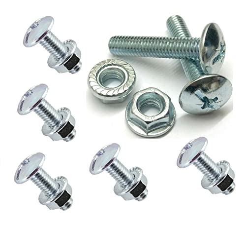 TERF® M6 x 20mm Roofing & Cable Tray Bolt with Pozi Drive Dome Head & Serrated Hex Flange Nut - Steel, Pack of 20