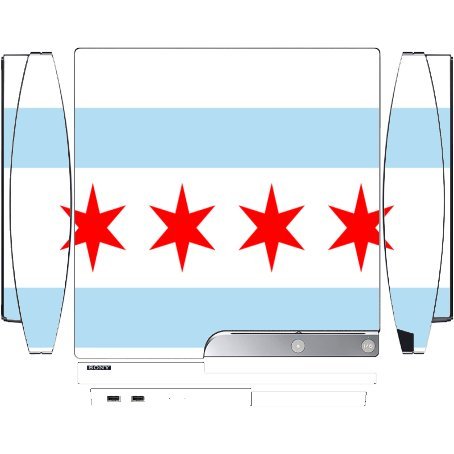 Chicago Flag Vinyl Decal Sticker Skin by ElitePrinting for Playstation 3 & PS3 Slim