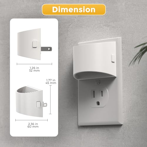 Image of L LOHAS LED Night Lights Plug into Wall with 3CCT Adjustable (1600K /3000K /5000K), 1W Nightlight Plug in wall, Built in Dusk to Dawn Sensor, 2 Pack, White Housing