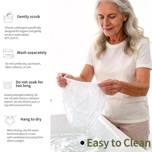 Florith 4 Pack Adult Waterproof PVC Diaper Covers, Incontinence, White S by Florith - Used condition - Image 9