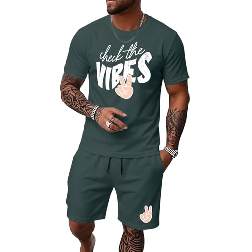 Survêtement pour homme léger et respirant en ensemble de sport t-shirt et short coupe droite