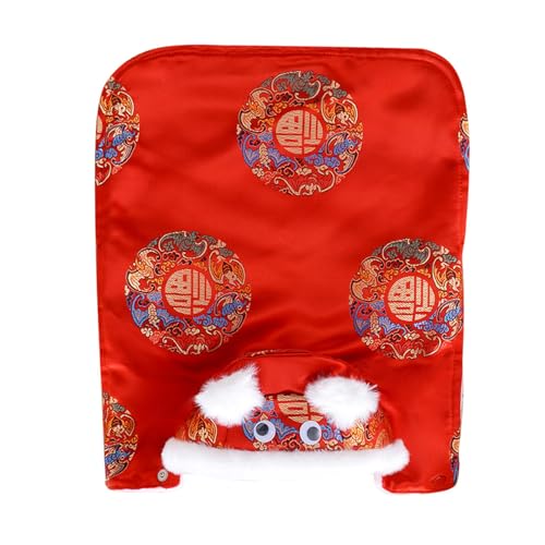 温かいチャームペットマントエレガントなぬいぐるみ犬ケープチャイニーズスタイルのお祝いのためのコットンコートお祝いのお祝い服