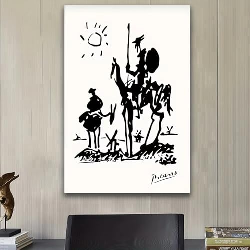 Croquis de Don Quichotte de Picasso toile murale pour salon moderne
