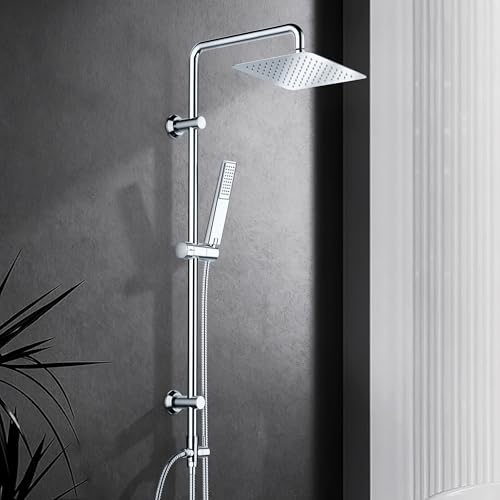 Görbach Edelstahl Duschset ohne Armatur, Chrom Duschsystem mit...