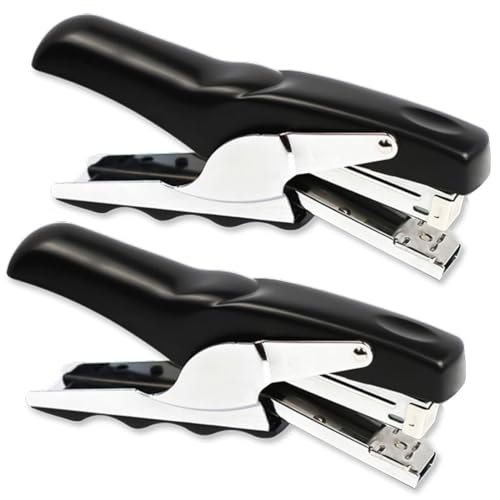Stapler with 1000 Staples-Plier Stapler Save 60% Power,Good for Stapling at Home School or Warehouse (Black2P)