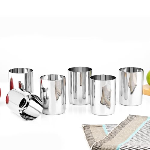 Image of Vinod Stainless Steel Amrapali Glass - Six Glasses in one Box (300 ml)