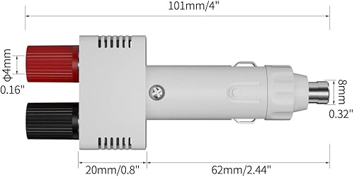 Miniatura 4 de Enchufe para encendedor de cigarrillos de 12 V a hembra Adaptador de cable de alimentación Kit de cable de extensión Pinzas de cocodrilo en forma de