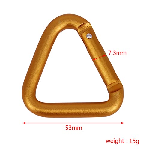 XIZONLIN 6Pcs Aluminum Alloy Outdoor Triangular Carabiner Locking Carabiner Clip Keychains for Backpack Water Bottle Camping Hiking Traveling Durable - Image 2