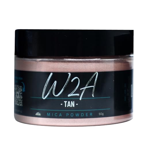 W2A Tan Brown Mica Powder for Epoxy Resin (50g) - Pigment Dye for Soap Making, Candles, Nail Art, Bath Bombs, Acrylic Pouring