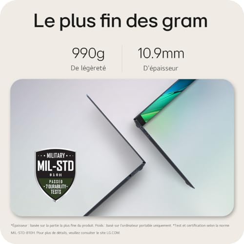 LG Gram SuperSlim Intel Core Ultra 7 Ordinateur portable 39 6 cm 15.6 Full HD LPDDR5x SDRAM SSD Wi Fi 6E 802.11ax Windows 11 Home Neuf - vue 7