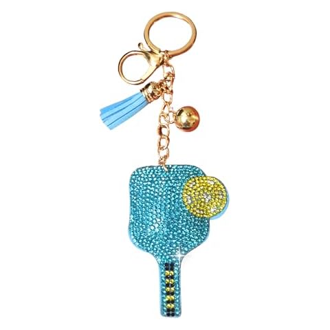Popfizzy Bling Keychain Accessories for Women, Rhinestone Keychain, Pickleball Backpack Decor, Cute Purse Charms for Handbags Cover