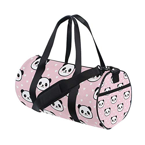 Cute Panda Duffel Bag,Canvas Travel Bag for Gym Sports and Overnight