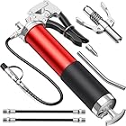 Juego de 8 accesorios de engrase, 8000 PSI de alta presión con mango ergonómico tipo pistola, acoplamiento de cierre seguro, capacidad 14 oz, conector reforzado