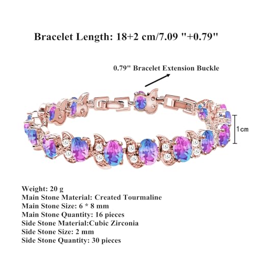 Image of LMXXVJ Fashion Tennis Bracelet Created Emerald White Gold Plated Charm Bracelet Gifts Jewelry for Women