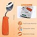 Ehucon Adaptive Weighted Silverware Utensils Angled Spoon for Hand Tremors Parkinsons,Weighted Utensils with Non-Slip Easy Grip Handles for Independent Eating(Left Hand,Orange,Pack of 1)