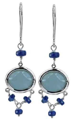 Carillon Milky Aqua Oval Shape Gemstone Jewelry 18K White Gold Drop Dangle Earrings For Women/Girls #TOP10