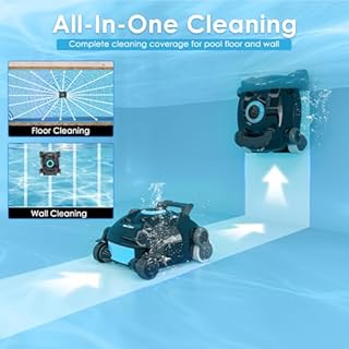 Cordless Robotic Pool Cleaner, Wall Climbing, Lightweight, Extended Battery Life, 8L Large Capacity, Advanced Dual-Motor, X1 Auto Pool Vacuum for Inground & Above Ground Pools Up to 1100 Sq.Ft, Blue