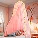 Bed Canopy with Lights, Crib Canopy, Pink Bed Canopy for Girls Room, Princess Bed Canopy | Single, Twin, Full, Queen | Bed Canopy for Girls, Kids Bed Curtain, Hanging Canopy, Fairy Led Canopy Bed