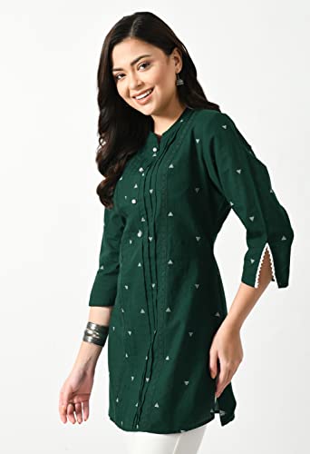 Image of Meesan Women's Casual Ethnic 3 /4 Sleeve Printed Tunic