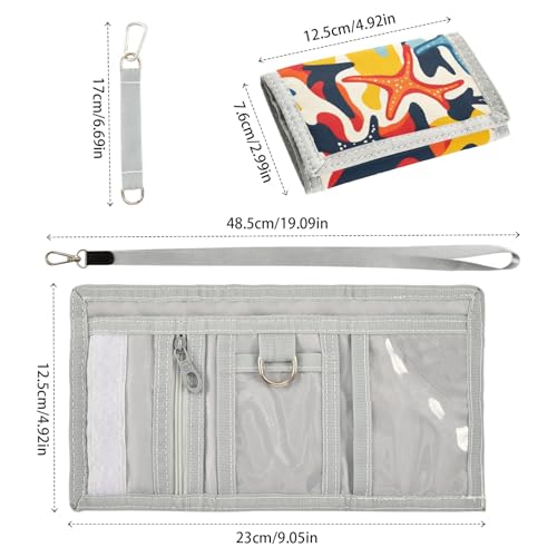 ALAZA Kids Wallets for Boys Girls Toddler Trifold Wallet Children Small Camouflage Starfish with Zipper Coin Pocket3