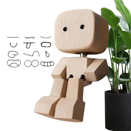 Generisch Schüttelkolbenmann Figur, Kleine Hölzerne Figur, Die Mit 12 Ausdrücken, Handgefertigte...