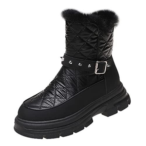 Bottes de neige imperméables pour femmes à semelles épaisses