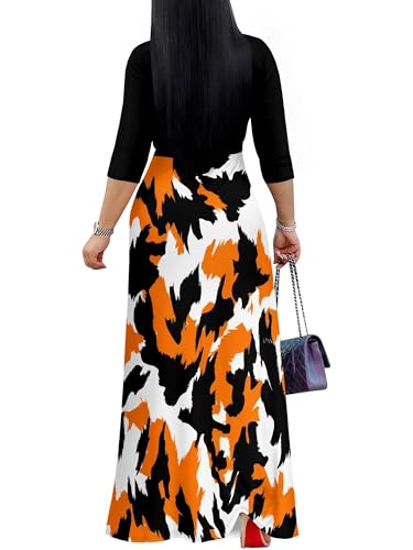 Image of PinkPatty Plus Size Dresses for Curvy Women V Neck Flowy Long Sleeves Wrap Maxi Dress Travel Vacation Outfits
