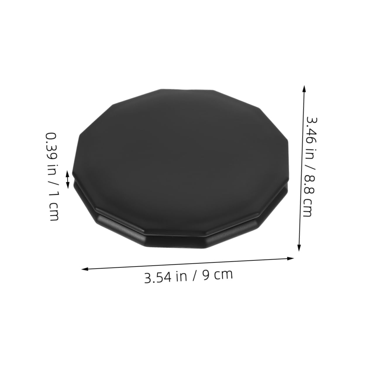 Mikinona Specchio Cosmetico Compatto Ingrandimento 5x, 2 Pezzi, Design a Coperchio Ribaltabile, in Resina e Vetro, Nero, per Viaggi