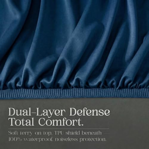 Image of Utopia Bedding Cotton Waterproof and dustproof Water absorbant Terry Fitted Mattress Protector (72x78 inches)