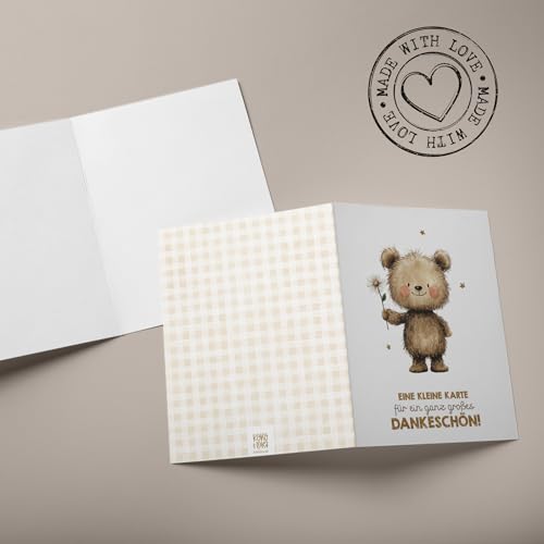 Koko&Lora: Vielen Dank - zuckersüße Grußkarte mit Umschlag - Dankeskarte • Kleine Karte für ein großes Dankeschön - Danksagung, Danke