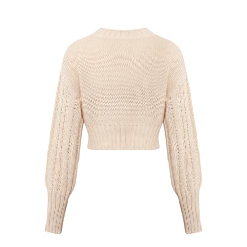 Women's 2 Piece Button Knitted Cardigan and Tube Top Casual Soft Crop Cardigan Sets2