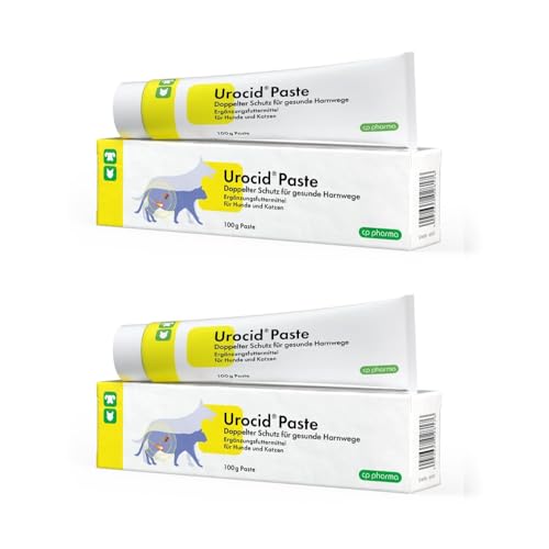 cp-pharma Urocid Paste | Doppelpack | 2 x 100 g | Diät-Ergänzungsfuttermittel für Hunde und Katzen | Bei Blasenbeschwerden, Struvitsteinen mit Methionin & Cranberry