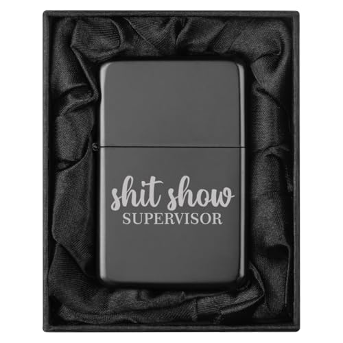 Encendedor en caja de regalo forrada de seda negra miniatura 1