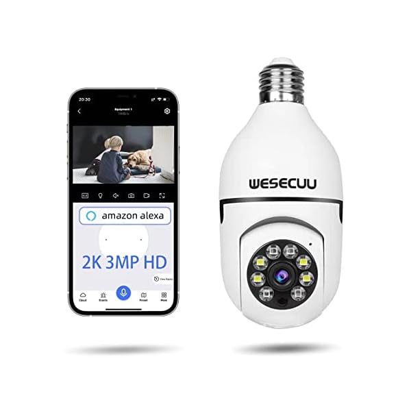 Bulb-Security-Camera-3MP-Bulb-Security-Camera-24GHz360-Security-Cameras-Wireless-Outdoor-Indoor-Full-Color-Day-and-Night-Motion-Detection-Audible-Alarm-Easy-Installation-Compatible-with-Alexa Bulb-Security-Camera-3MP-Bulb-Security-Camera-24GHz360-Security-Cameras-Wireless-Outdoor-Indoor-Full-Color-Day-and-Night-Motion-Detection-Audible-Alarm-Easy-Installation-Compatible-with-Alexa