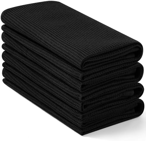 Homaxy 100% Cotton Waffle Weave Kitchen Towels - 4 Pack Soft and ...