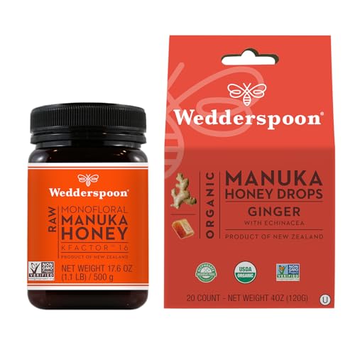 Wedderspoon Raw Premium Manuka Honey (16 KFactor) and Organic Manuka Honey Drops